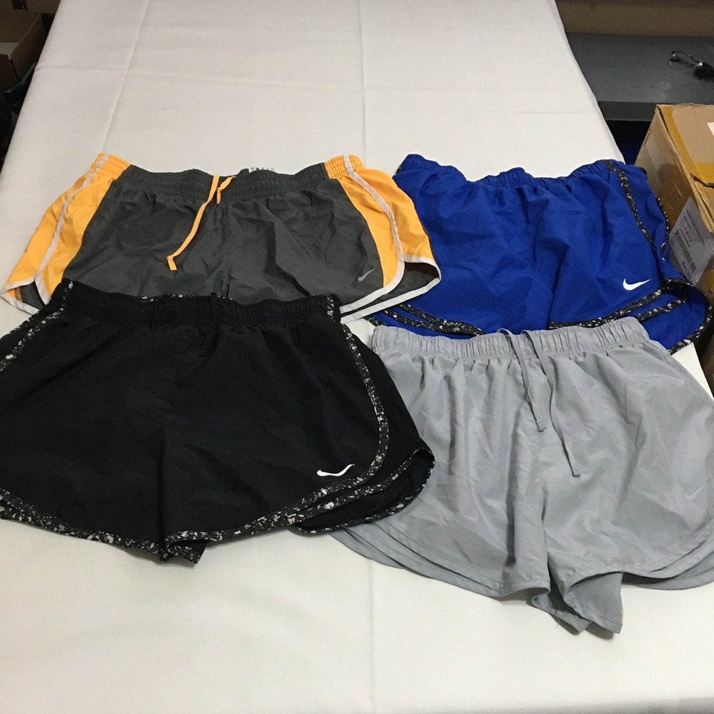 Lot of 4 Nike Running Shorts Women Large Multicolor Dri-Fit Athletic Workout